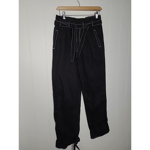 Lovers + Friends Pants Medium Black High Rise Tie Waist Midvale Revolve *FLAW - Picture 2 of 12